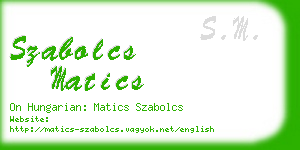 szabolcs matics business card